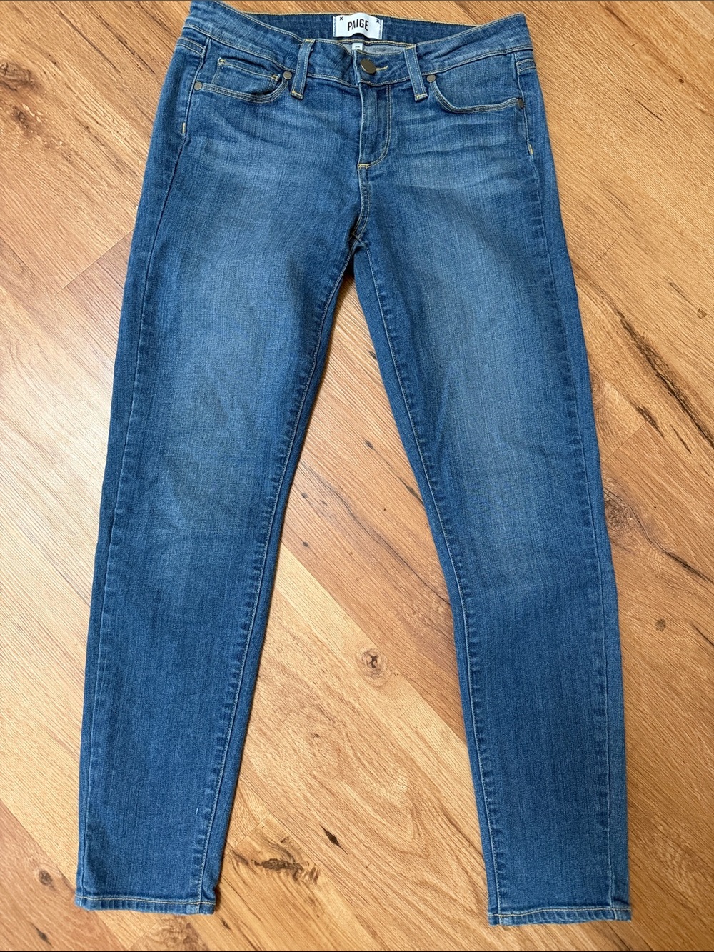 PAIGE Verdugo Ankle Skinny Jeans, medium wash, size 28
